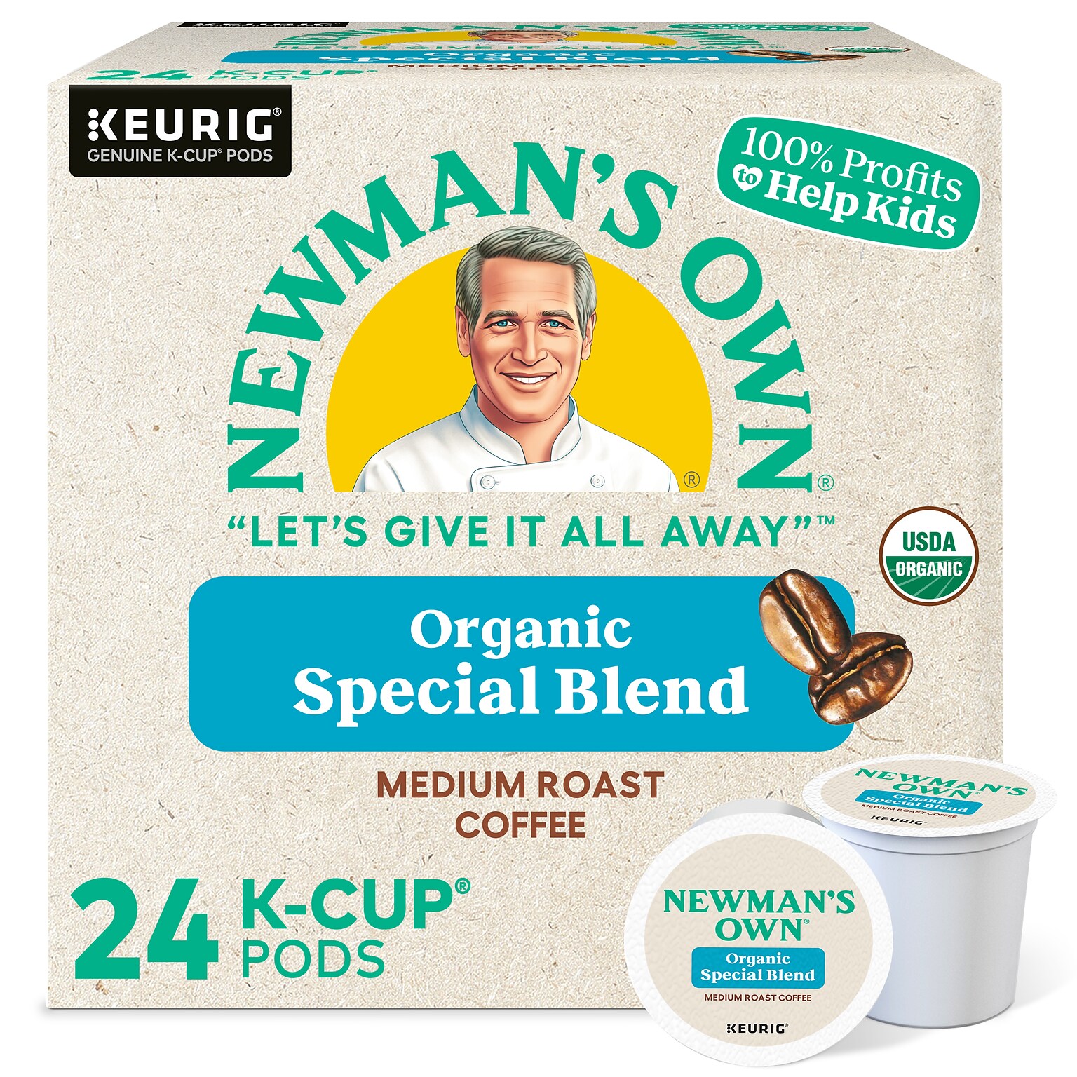 Newmans Own Organic Special Blend Coffee Keurig® K-Cup® Pods, Medium Roast, 24/Box (5000373975)