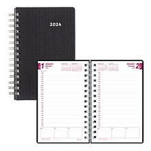 2024 Brownline DuraFlex 5 x 8 Daily & Monthly Planner, Black (CB634V.BLK)