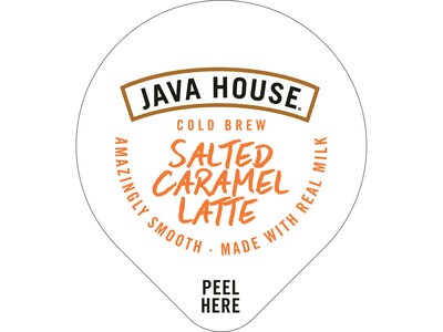 Java House Salted Caramel Latte Cold Brew Coffee Pods, Medium Roast, 12/Carton (FC900L30)
