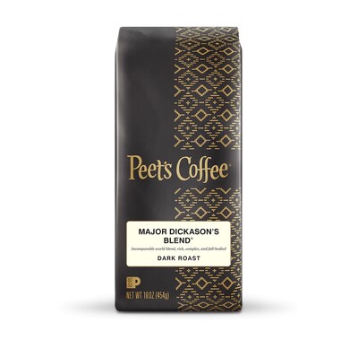 Peets Coffee Major Dickasons Blend Caffeinated Coffee Packet, Dark Roast, 16 oz. (501677)