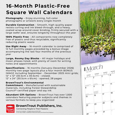 2026 BrownTrout Louisiana Wild & Scenic 12" x 12" Monthly Wall Calendar (9798330704408)