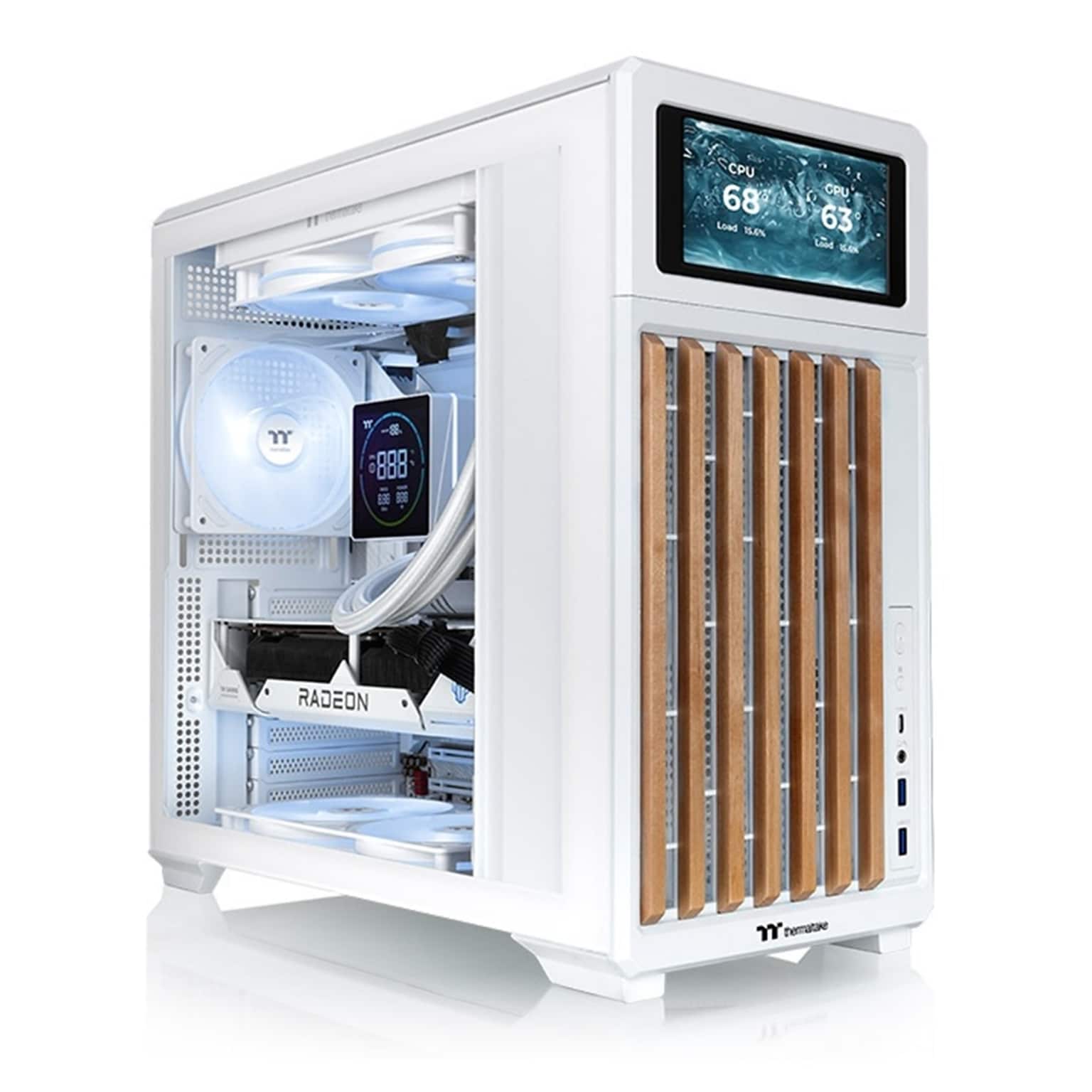 Thermaltake TR300 WS ATX Mid Tower Computer Case, Snow (CA-11M-00M6WN-W1)