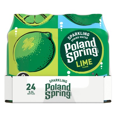 Poland Spring Zesty Lime Flavored Sparkling Water, 16.9 oz., 24/Carton (12349570/122058)