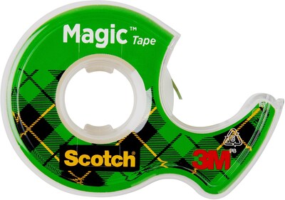 Scotch Magic Invisible Tape with Refillable Dispenser, 3/4 x 300 in., 3/Pack (3105)