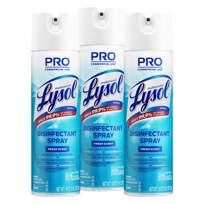 Lysol Professional Disinfectant Spray, Fresh Scent, 19 oz., 3 Pack