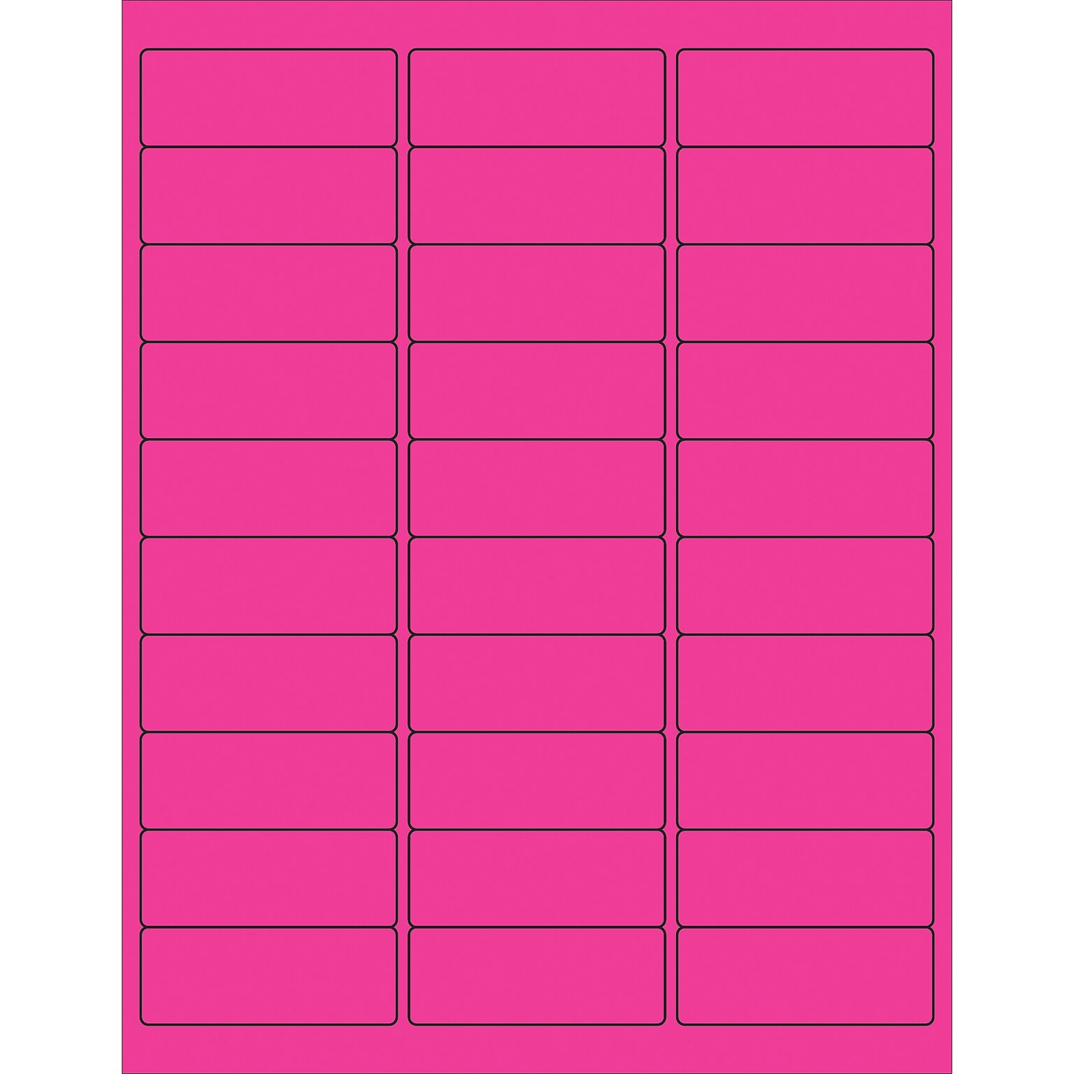Tape Logic Laser/Inkjet Address Labels, 2 5/8 x 1, Fluorescent Pink, 3000/Carton (LL173PK)