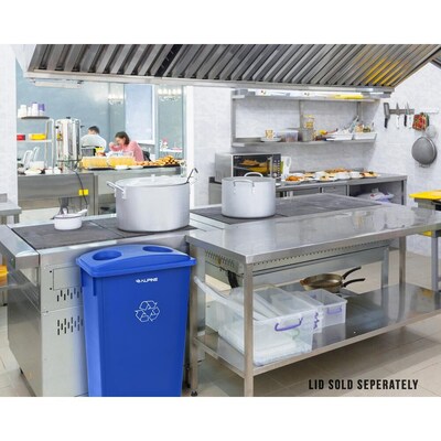 Alpine Industries Polypropylene Recycling Bin, 23 Gallon, Blue (ALP477-R-BLU)