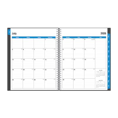 2026-2027 Blue Sky Collegiate 8" x 11" Academic Year Weekly & Monthly Planner, Plastic Cover, Gray (100135-A27)