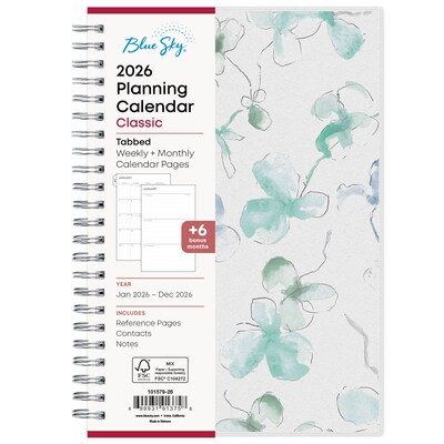2026 Blue Sky Lindley 5 x 8 Calendar Year Weekly & Monthly Planner, Plastic Cover, Multicolored (101579-26)