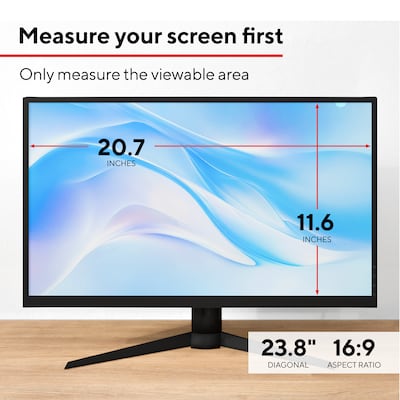 Staples TECH Anti-Glare Privacy Filter for 23.8" Widescreen Monitor (16:9) (ST62135-CC)