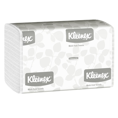 Kleenex Multifold Paper Towels, 1-ply, White, 150 Sheets/Pack, 16 Packs/Carton (01890)