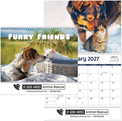 Custom Furry Friends Spiral Wall Calendar