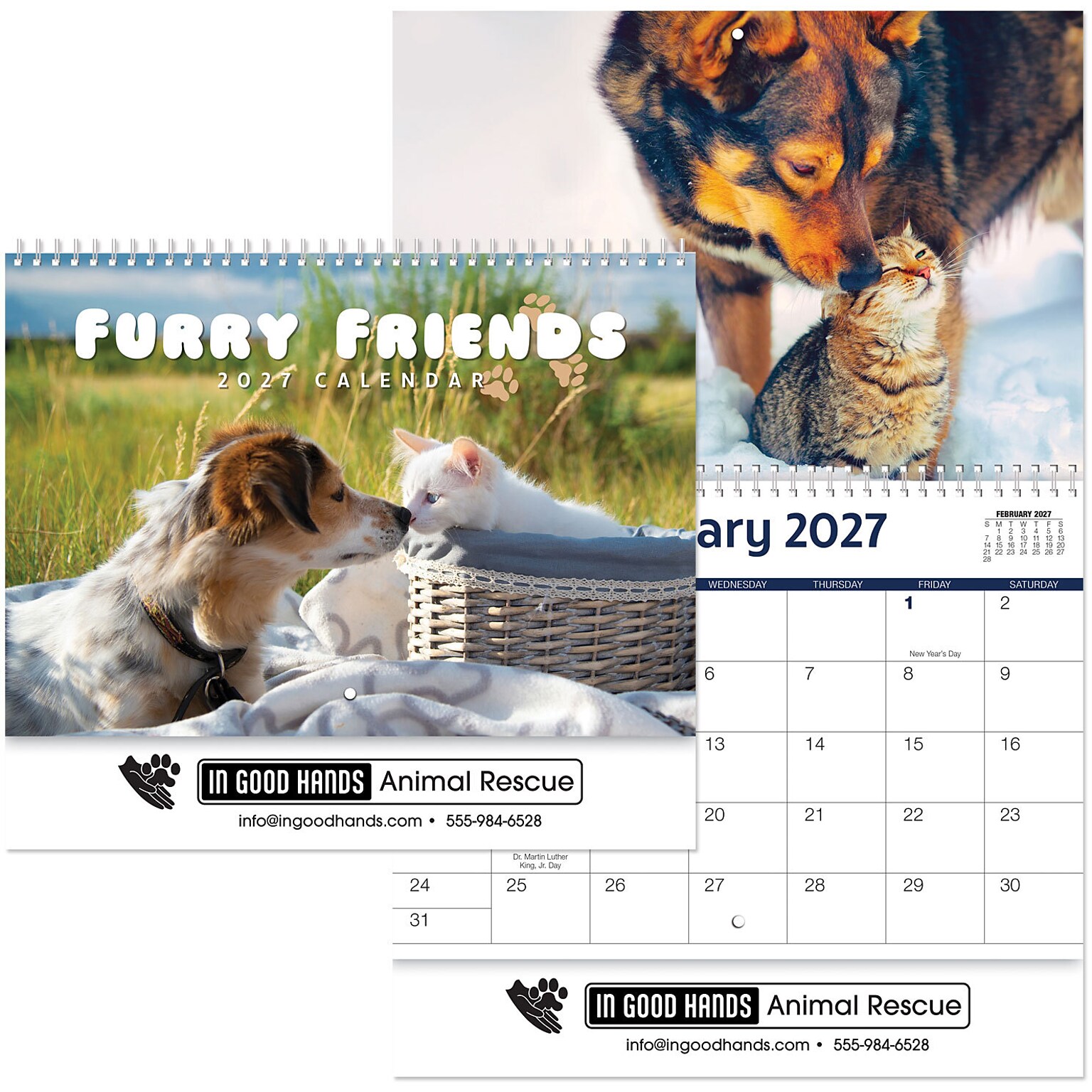 Custom Furry Friends Spiral Wall Calendar