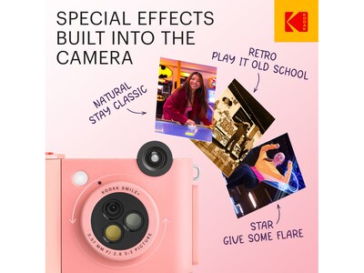 Kodak Smile+ 5 Megapixels Digital Instant Print Camera, Pink (RODSMPCAMPK)
