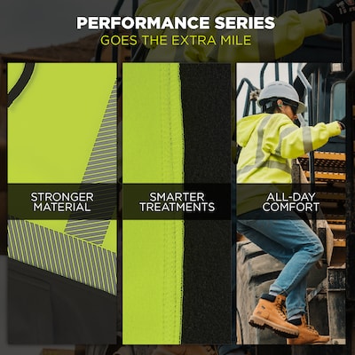 GloWear 8317BK High Visibility Long Sleeve Black Bottom Hooded Sweatshirt, ANSI Type R, Class 3, Lime, 4XL (22978)