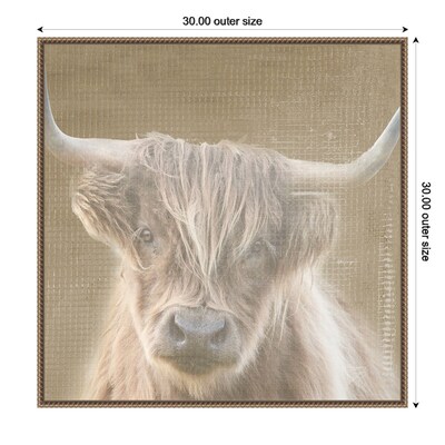 Amanti Art Soulful Bull by Patricia Pinto Framed Canvas Wall Art Print, 30" x 30" (A42678299508)