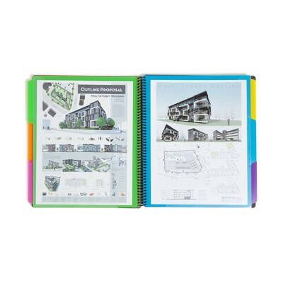 Smead 24-Pocket Poly Project Organizer with Multicolor Dividers, Gray (89206)