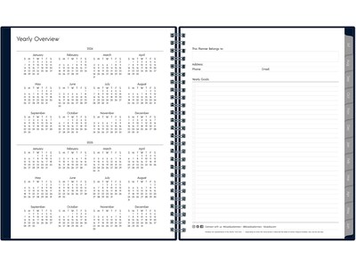 2024-2025 Blue Sky 7" x 9" Academic Weekly & Monthly Planner, Plastic Cover, Solid Navy (148675-A25)