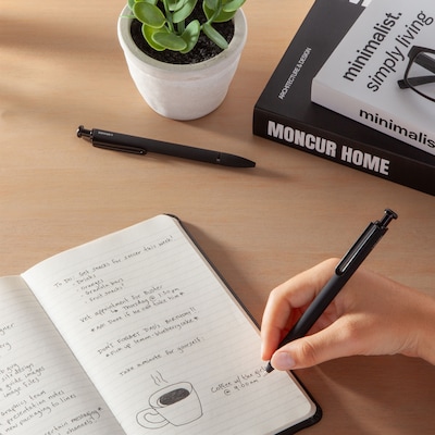 U Brands Monterey Retractable Pens Pen, Bold Point, 1.0mm, Black Ink, 3/Pack (5012U04-24)