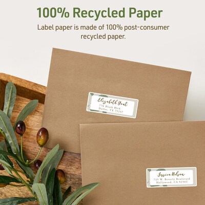Avery EcoFriendly Laser/Inkjet Address Labels, 2/3" x 1-3/4", Matte White, 600 Labels/Pack (48806)