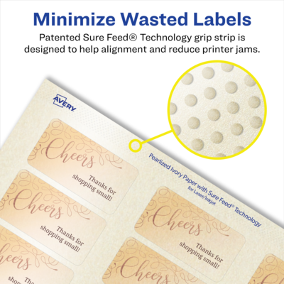 Avery Laser/Inkjet Multipurpose Labels, Ivory, 24 Labels/Sheet, 10 Sheets/Pack (94221-PIP10)