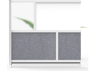 Luxor Workflow Series 4-Panel Modular Room Divider System Add-On Wall with Whiteboard, 48H x 53W,