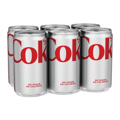 Coca-Cola Mini Diet Coke Soda, 7.5 oz., 24/Carton (00049000061055)