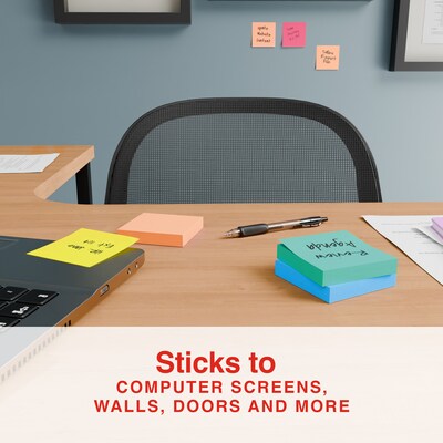 Staples Ultra Sticky Notes, 3" x 3", Golden Hour Collection, 100 Sheets/Pad, 24 Pads/Pack (ST62885)
