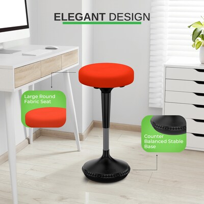 Uncaged Ergonomics Wobble Fabric Backless Stool, Red (WSR)