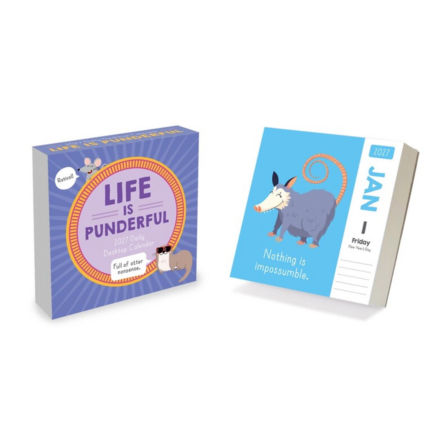 2027 TF Publishing Puns of Fun 5.25 x 5.25 Daily Day-to-Day Calendar, Multicolored (27-3066)