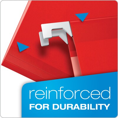 Pendaflex Ready-Tab Reinforced Hanging File Folder, 5-Tab, Letter Size, Red, 25/Box (42623)