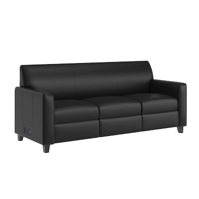 Flash Furniture Agent 70.25W LeatherSoft Sofa, Black (BT827U3BK)