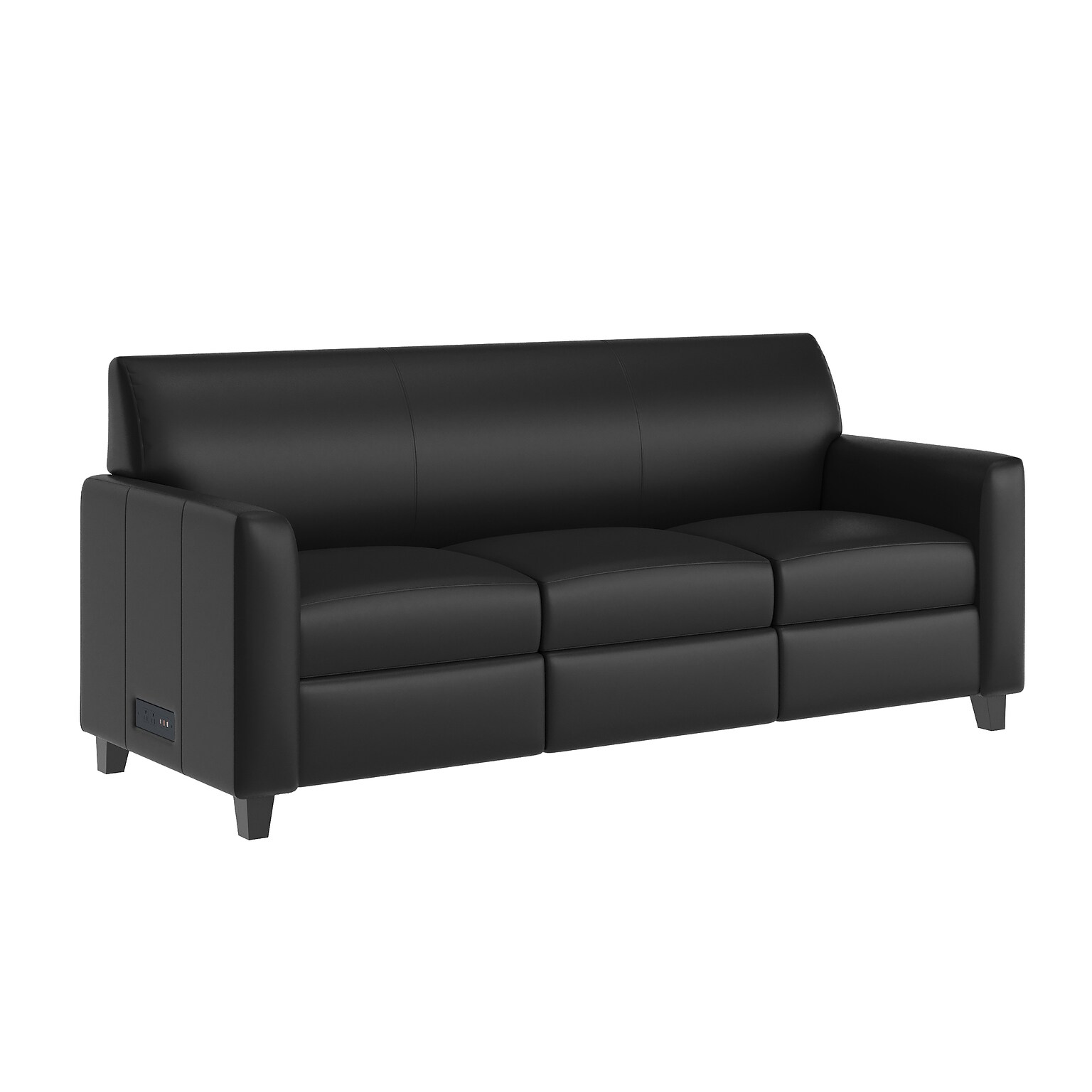 Flash Furniture Agent 70.25W LeatherSoft Sofa, Black (BT827U3BK)