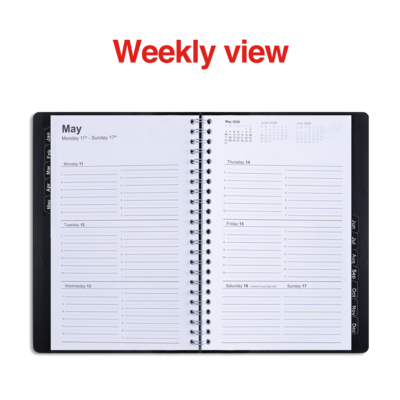 2026 Staples 5" x 8" Weekly & Monthly Appointment Book, Black (ST58454-26)