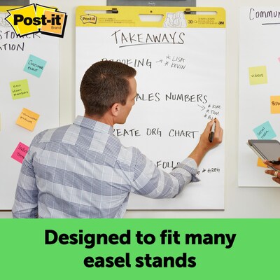 Post-it Super Sticky Easel Pad, 25" x 30", 30 Sheets/Pad, 6 Pads/Pack (559RPVAD6)