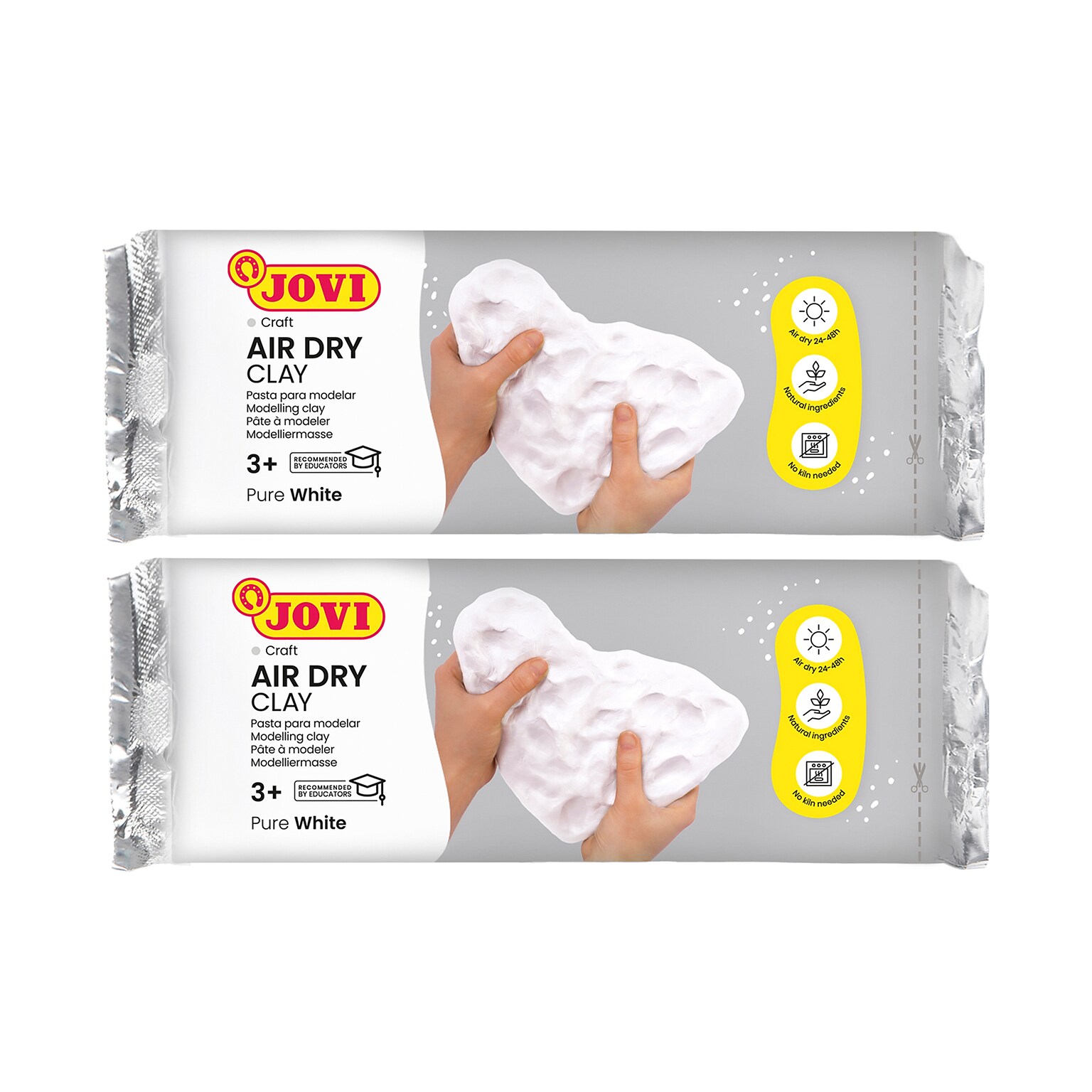 JOVI Air Dry Clay, White, 2.2lb Bar, Pack of 2 (JOV86-2)
