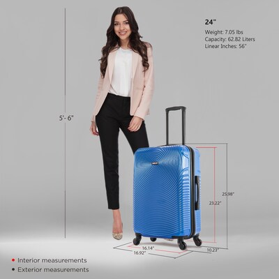 DUKAP Inception 25.98 Hardside Suitcase, 4-Wheeled Spinner, TSA Checkpoint Friendly, Blue (DKINC00M-BLU)