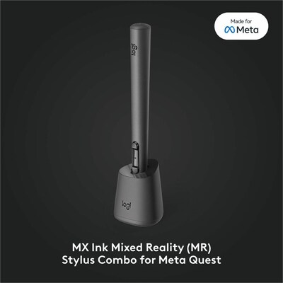 Logitech MX Ink Mixed-Reality (MR) Stylus Pen for Meta Quest 2, Meta Quest 3, and Meta Quest 3S, Bla
