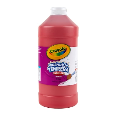 Crayola Artista II Washable Tempera Paint, Red, 32 oz., 3/Pack (BIN543132038-3)