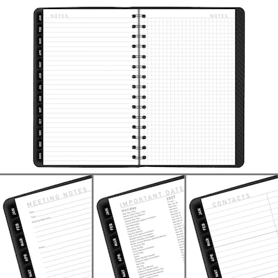 2027 AT-A-GLANCE Contemporary 5" x 8" Weekly & Monthly Planner, Faux Leather Cover, Charcoal (70-100X-45-27)