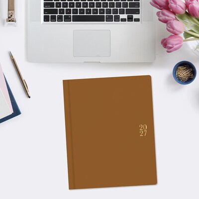 2027 Blue Sky Bespoke Letterpress Boothcloth 8" x 10" Calendar Year Weekly & Monthly Standard Planner, Faux Leather Cover