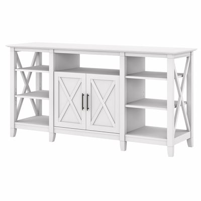 Bush Furniture Key West Manufactured Wood Console TV Stand, Screens up to 65, Pure White Oak (KWV16