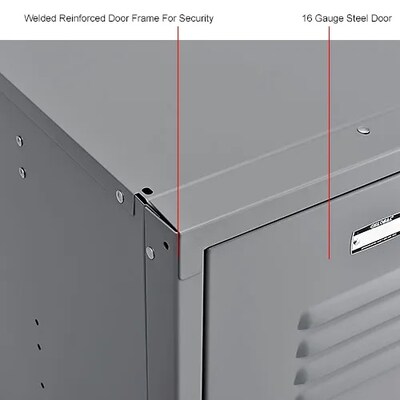 Global Industrial Infinity 2-Tier 6-Door Locker, 45"W x 18"D x 78"H, Gray (493664GY)