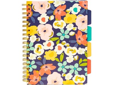 Carpe Diem Floral Love 5-Subject Subject Notebooks, 7.09" x 10", College Ruled, 100 Sheets, Assorted Colors, 3/Pack (9033-CD)