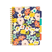 Carpe Diem Floral Love 5-Subject Subject Notebooks, 7.09 x 10, College Ruled, 100 Sheets, Assorted