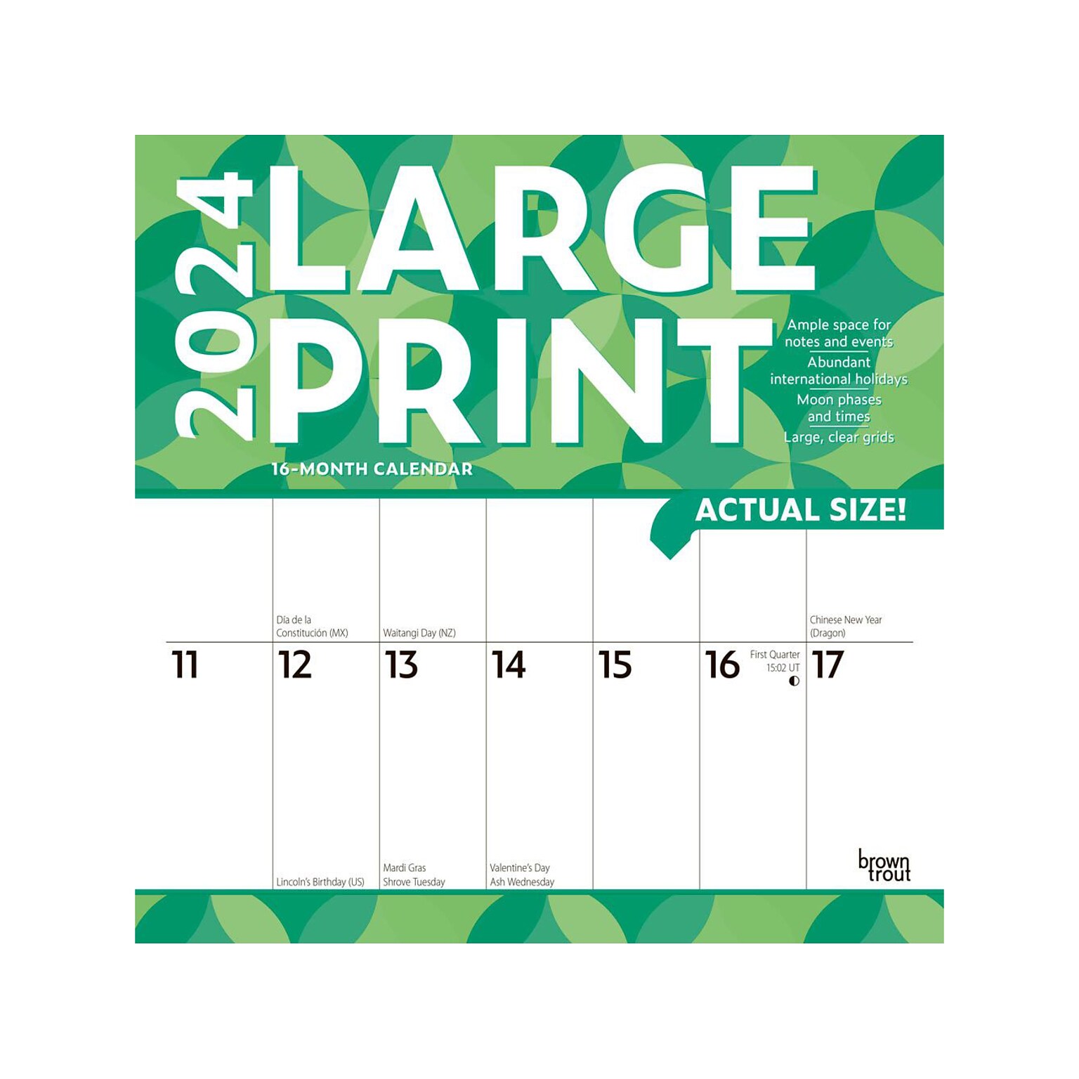 2025 BrownTrout Large Print 12" x 12" Monthly Wall Calendar