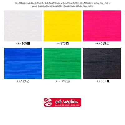 Talens Art Creation Acrylic Paint, Assorted Colors, 12mL, 6/Set, 3 Sets/Bundle (TLN9021860M-3)