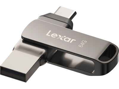 Lexar JumpDrive D400 Dual 64GB USB 3.1 Flash Drive, Titanium (LJDD400-64G-BNU)