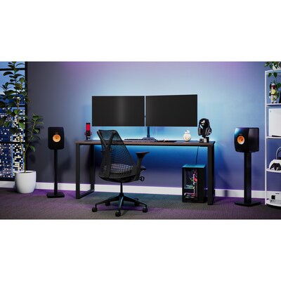 Hirsh Computer and Office Desk, 72" x 30", Black/Weathered Charcoal (23985)