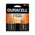 Duracell Coppertop 9V Alkaline Batteries, 2/Pack (MN1604B2Z)